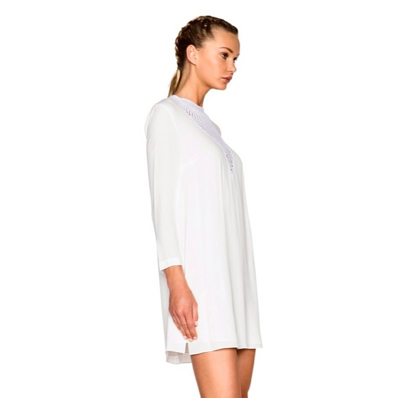 NEW A.L.C. WHITE CROCHET INSET SHIFT MINI DRESS - Picture 4 of 9